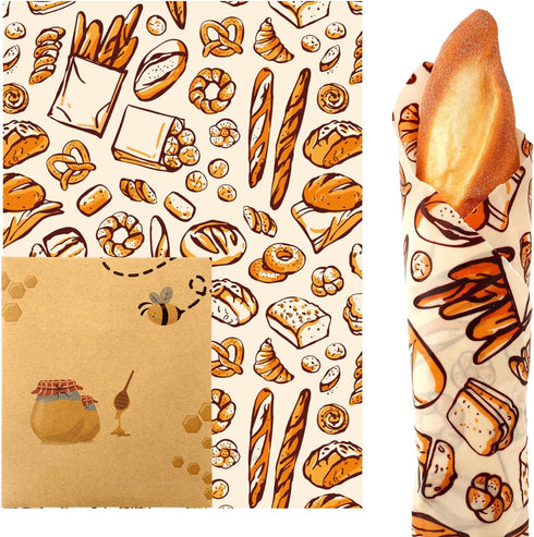 JarThenaAMCS Baking Beeswax Wrap Food Sandwich Wrap Sheet Bread Reusable Oil-Proof Picnic