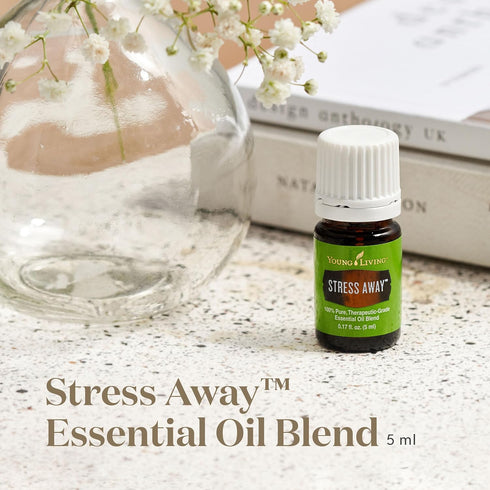 Young Living Stress Away Essential Oil Blend - Relaxing and Calming - 100% Pure - 5 ml - Blend of Copaiba, Lime, Cedarwood, Vanilla, Ocotea, and Lavender