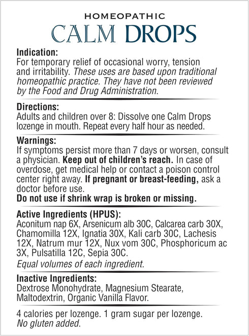 Homeopathic Calm Drops, 30 LOZENGES (Pack of 3) by Historical Remedies