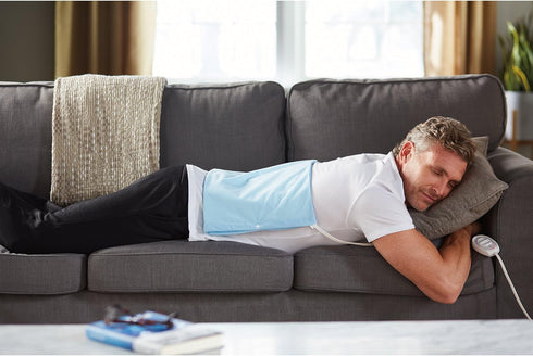 Sunbeam Heating Pad for Pain Relief | Ultra Heat, 3 Settings | Light Blue, 12 x 15 Inch