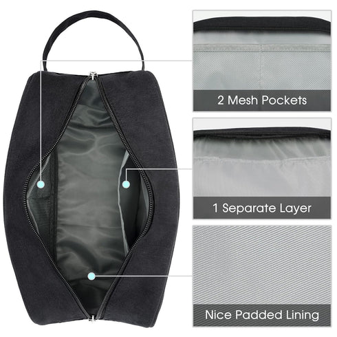 Narwey Toiletry Bag for Men, Travel Organizer Dopp Kit for Toiletries Accessories (Black)