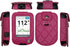 Plaid Fitted Leather Case with Screen Protector & Lanyard for Freestyle Libre 3, Freestyle Libre 2 (Hot Pink)