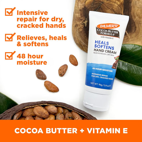 Palmer's Cocoa Butter Formula Hand Cream for Dry Cracked Skin, Travel Size Lotion, 3.4 Ounce