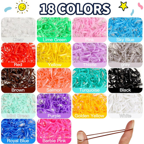 YGDZ Elastic Hair Bands - 1500pcs Hair Rubber Bands, 120pcs Baby Hair Ties - Colorful Small Hair Tie Set with Tools
