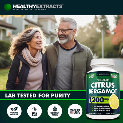 Healthy Extracts 150:1 1200mg 70% 60 Count, 1 Citrus Bergamot Supplement Extract, per Serving, Polyphenols, Italian