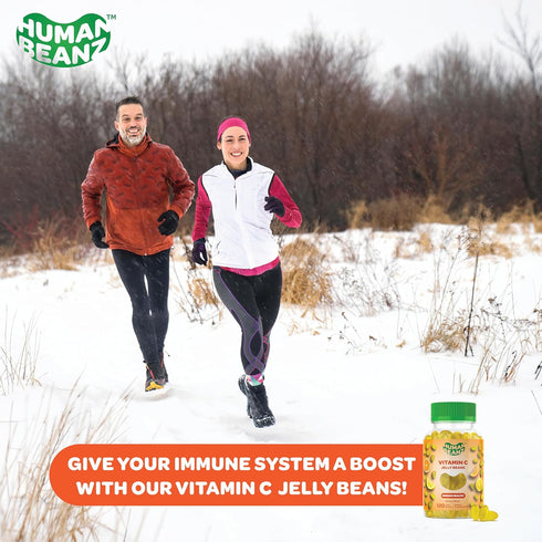 Vitamin C Jelly Bean Gummies for Adults - 120 Citrus Blast Jelly Beans, Immune Support Dietary Supplements, Vegetarian,
