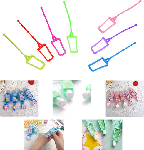 Kare & Kind 7x 30ML Backpacks, Silicone Hand Sanitizer Protective Cases (empty) - Soft Smooth Holders for Bottles