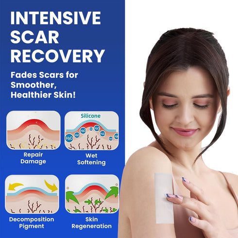 AWD Silicone Scar Sheets for Scar Removal, Extra Thick 0.5mm Silicone Scar Tape for Surgical Scars, C Section, Keloid