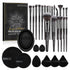 MAANGE Makeup Brushes 29 Pcs Kit, Premium Synthetic Foundation, Powder, Concealers, Eye Shadows Set (Black)