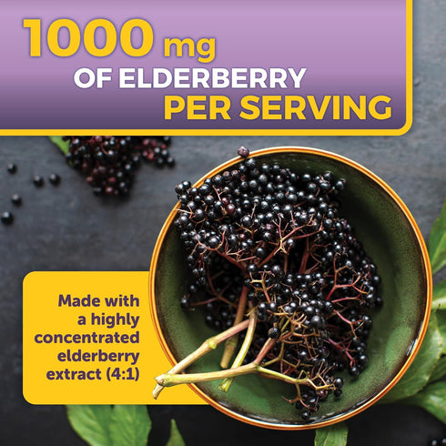 Viva Naturals Elderberry with Vitamin C and Zinc for Adults - 5 in 1 Sambucus Black Elderberry Capsules with Vitamin D3