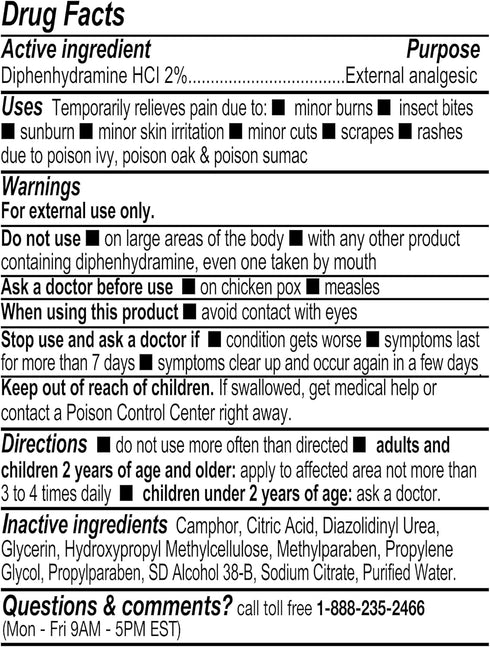 Extra Strength Itch Relief Gel, Diphenhydramine HCl 2% Topical Analgesic, Relieves Itching and Pain for Bug Bites, 4