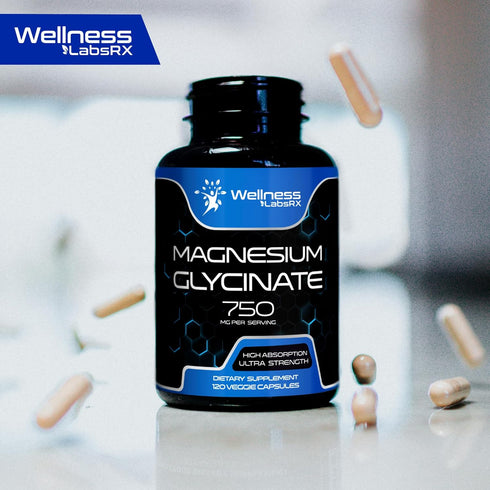 Magnesium Glycinate Capsules - 750mg, 120 Count, High Absorption Supplement for Heart Health, Sleep for Women and Men