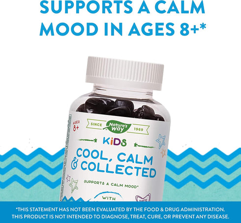 Nature's Way Kids Cool, Calm & Collected Gummies, 40 Gummies, Grape Flavored, Ages 8 and Over