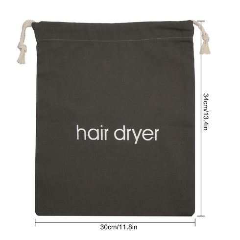 Hair Dryer Bags Drawstring Bag, 11.8 by 13.8 Inch (Cotton, Gray)