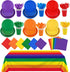 169 Pieces Rainbow Party Supplies Disposable Dinnerware Set for 24 Guests, Plates, Cups, Napkins, Cutlery