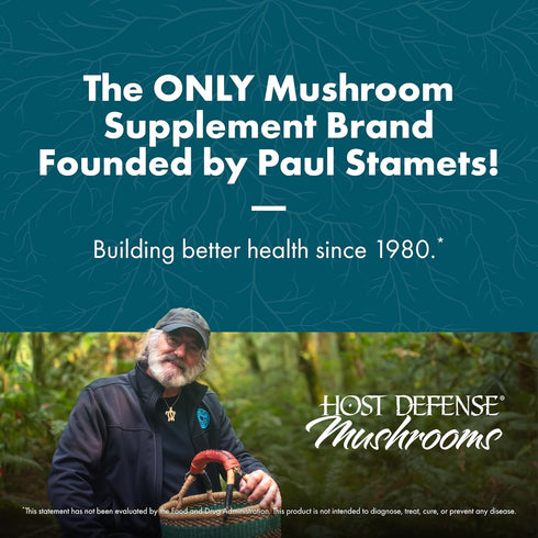 Immune 60 (30 Host Defense CordyChi Capsules - Energy & Support Supplement - Cordyceps & Reishi Mushroom Supplement