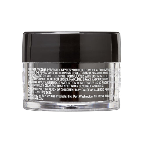 KISS COLORS & CARE Color Edge Fixer 1.01 oz. (30mL) Travel Size - Natural Black, Hides Grays, Moisturizing, 24 Hour Hold