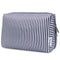 Narwey Cute Makeup Bag, Travel Cosmetic Organizer with Compartments for Women and Girls (Large, Blue Stripe)