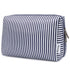 Narwey Cute Makeup Bag, Travel Cosmetic Organizer with Compartments for Women and Girls (Large, Blue Stripe)