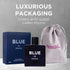 NovoGlow Blue De Paris for Men - 3.4 Fl. Oz. Perfume with Carrying Pouch - Woody Floral & Fruity