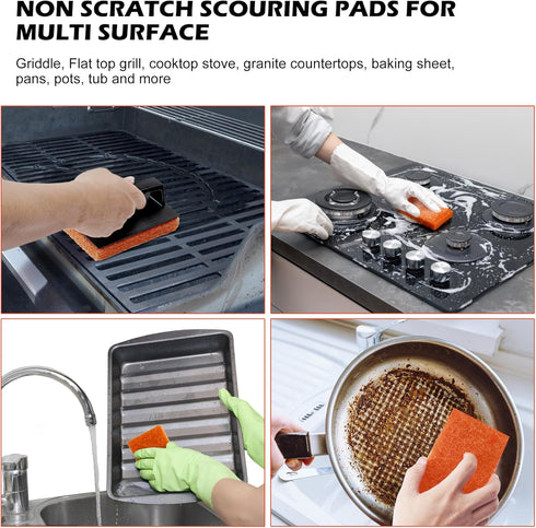 Hand-Held Griddle Cleaning Pads for Blackstone Flat Top - Non-Scratch Grill Scrub Pads, Bathroom Scrubbing Pads (22