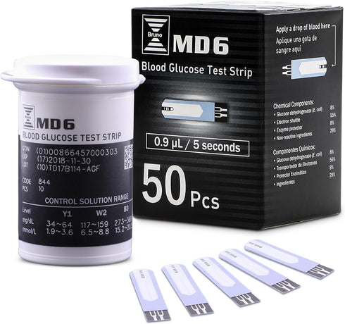 Bruno Pharma MD6 Blood Glucose Test Strips, 50 Count