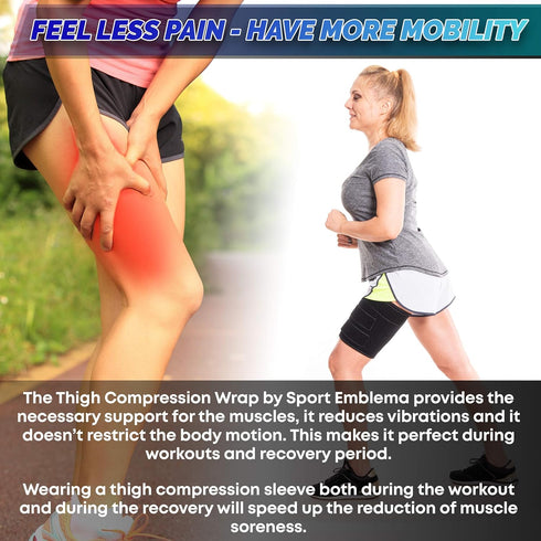 Hamstring Compression Sleeve Recovery Support, Non-Slip Groin Wrap for Adductor, Quad Strain, Thigh Brace