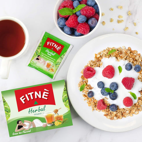 FITNE Green Tea Herbal Honey Lemon with Garcinia Senna Infusion Gentle Detox Cleanse, 15 Tea Bags, High Antioxidant