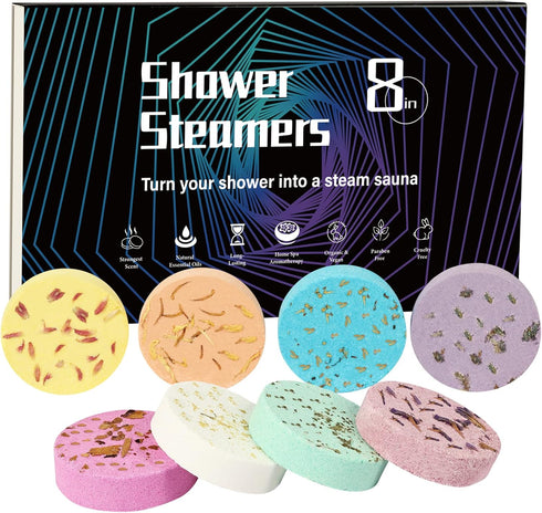 Shower Steamers Aromatherapy Shower Bombs with Eucalyptus for Self Care Relaxation Gifts for Women and Men
