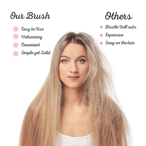Vented Boar Bristle Detangling Brush, Single White Brush, Anti-Static, Wet or Dry Use, Fast Blow Drying (2 Pack)