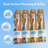 Compostable Toothbrushes, Dual Action Flossing Bristles, Silver Infused Soft Bristle Toothbrushes for Adults, 4-Pack