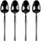 Infinity Flatware Black Disposable Teaspoons - 32 Count | Premium Plastic Cutlery for Special Occasions Posh