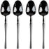 Infinity Flatware Black Disposable Teaspoons - 32 Count | Premium Plastic Cutlery for Special Occasions Posh