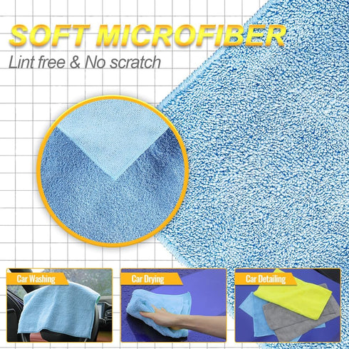 House,Kitchen,Bathroom,Office16"x16"|Blue 6-Pack Microfiber Rags Car Interior & ExteriorCar Towels Highly AbsorbentLint
