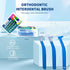 80 Count Interdental Brush Cleaners - Dental Brushes with Toothpick Flossing Head for Easy Oral Hygiene (Blue, Standard)