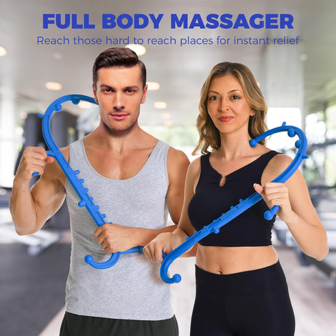 Back and Neck Massager, Trigger Point Massage Tools for Pain Relief and Self Massage Stick for Men & Women
