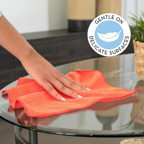 S&T INC. 25 Pack Microfiber Cleaning Cloth, Reusable Towels for Home, Cars, Cleaning Rags, Assorted, 11.5 x 11.5 Inches