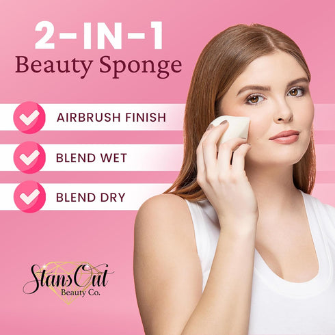 StansOut Memory Foam Makeup Sponge – No-Water-Needed Blender for Flawless Application