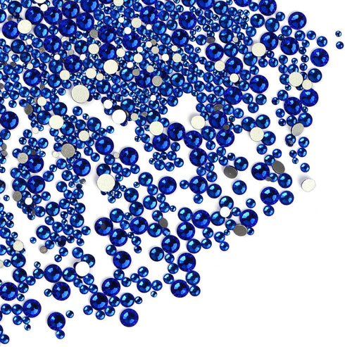 LPBeads 3456 Pieces 6 Sizes Sapphire Flat Back Round Crystal Rhinestones for Crafts Nails Art Face Makeup DIY