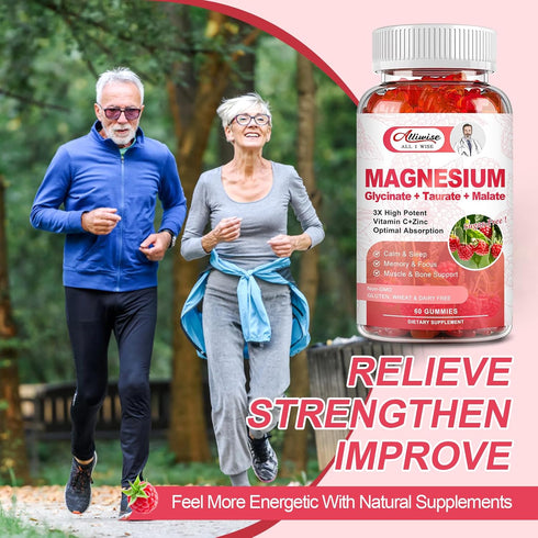 Sugar-Free Magnesium Glycinate Gummies - 500mg Potassium Magnesium Complex Supplement for Memory and Mood