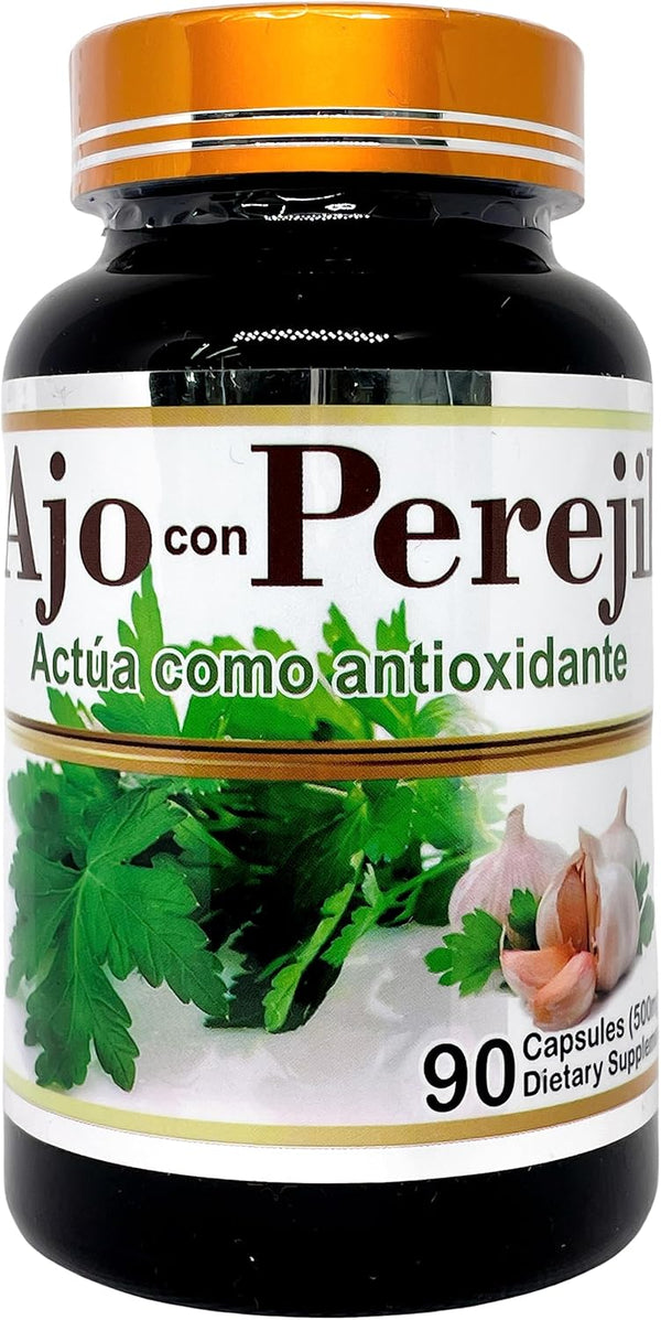 Productos El Colibri AJO con Perejil (Garlic and Parsley Extract) 500mg 45 Servings