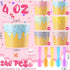 Jingmore 240 Set 4 oz Summer Paper Ice Cream Cups Bulk with Spoons Disposable Sundae Bowls Colorful Paper Dessert Cups