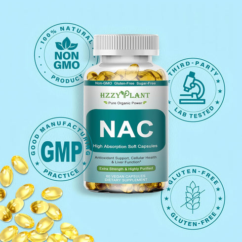HZZYPLANT Immune, 1200mg 2 NAC Supplement - NAC Softgels for Antioxidant, Respiratory, Liver Health Support - High