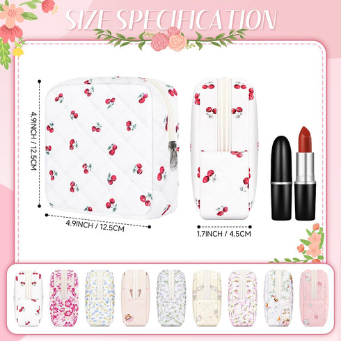 Likesing Quilted Period Bag, Period Pouches for Teen Girls Womens, Portable Floral Print Sanitary Napkin Storage Bag