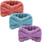 Hicarer 3 Piece Microfiber Bowtie Hairband Set for Women | Chic Purple, Red, Turquoise | Hair Accessories for Shower