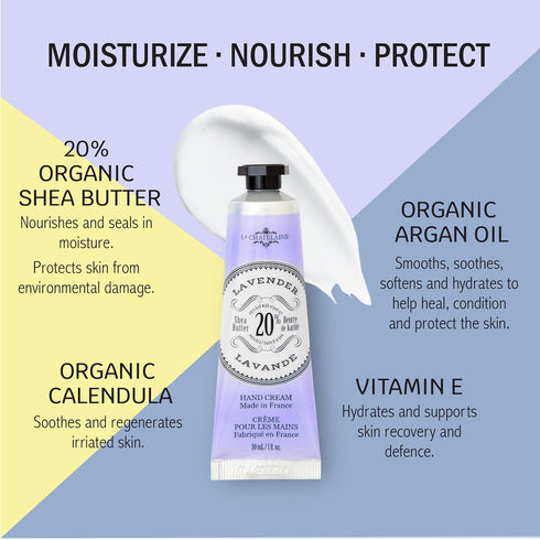 La Chatelaine Hand Cream Gift Set for Women, Travel Size, 20% Organic Shea Butter (Citrus Fizz, White Grapefruit,