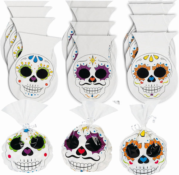 Fun Express Day of The Dead Cello Treat Bags for Halloween -