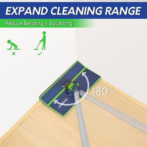 BOOMJOY Wall Cleaner Mop - Foldable Panel, 72" Long Handle, Cleaning Mop Duster for Walls, Ceilings, Baseboards, Floors