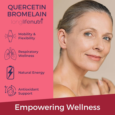 Quercetin 1000mg with Bromelain 200mg, 120 Vegetarian Capsules, Organic Dihydrate Complex for Joint Mobility