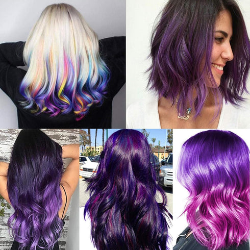 Purple Hair Color WAX 4.23 oz - Instant Temporary Hair Dye Wax for Men and Women, Party, Daily Use, Cosplay